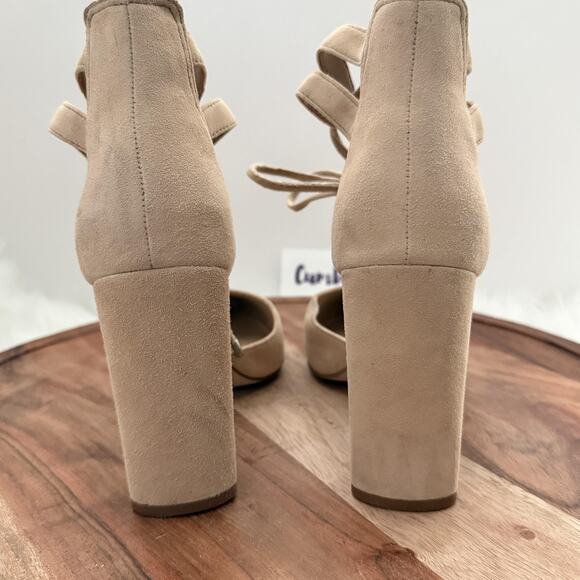 Gianni Bini Shoes Womens‎ Size 7M D'Orsay Ankle Tie Block Heel Pumps Pointed Toe - Picture 4 of 13